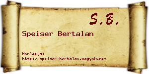 Speiser Bertalan névjegykártya
