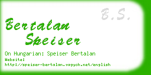 bertalan speiser business card